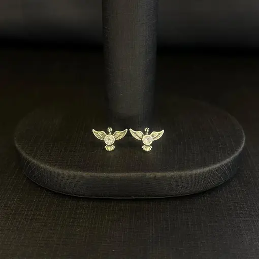 BRINCO PASSARO C/ ZIRCONIA NO MEIO PRATA 925