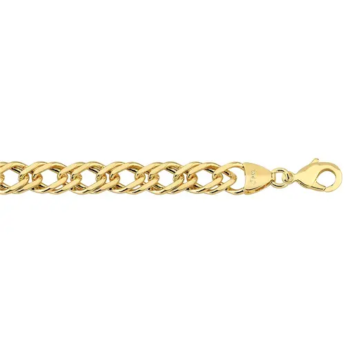 CORRENTE ELO DUPLO 9,0 MM FOLHEADO A PRATA