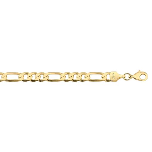 CORRENTE FIGARO 3X1 5,8MM FOLHEADO A OURO 18K