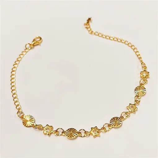 PUL ESTRELAS ZIRC C/ RED. FOLHEADO A OURO 18K