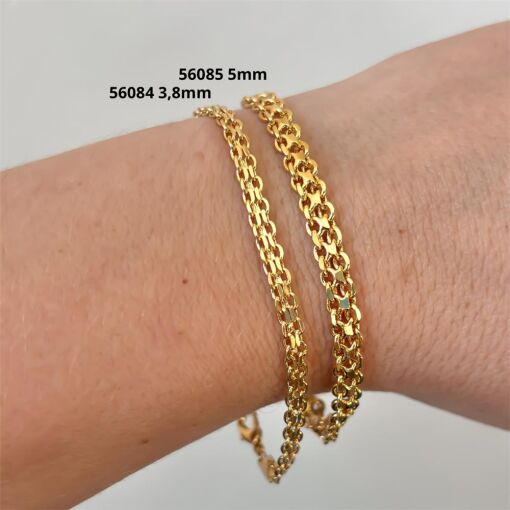 CORRENTE BISMARK 5MM FOLHEADO A OURO 18K