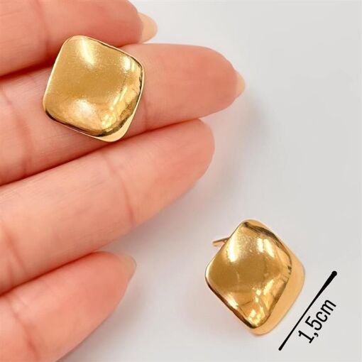 BR CHAPA LOSANGO LISO  FOLHEADO A OURO 18K