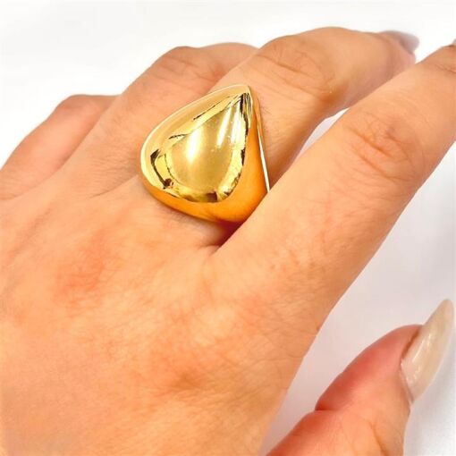 ANEL ABAULADO  FOLHEADO A OURO 18K