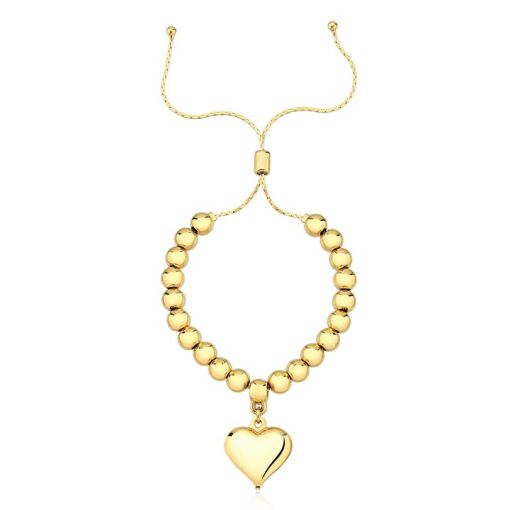 PUL GRAVATA C/ CORAÇÃO CHEIO PEND FOLHEADO A OURO 18K