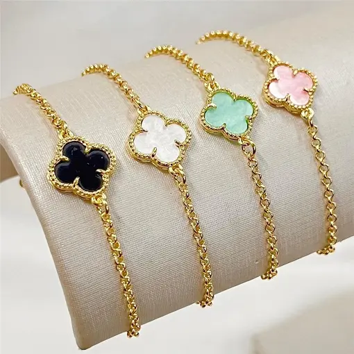 PUL INFANTIL1 TREVO  FOLHEADO A OURO 18K