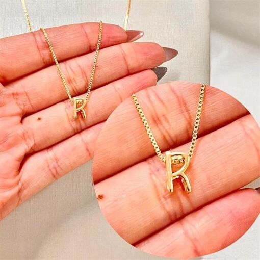 GARG LETRA R FOLHEADO A OURO 18K