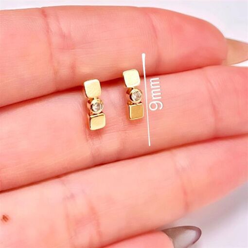 BR PEQ QUAD DUPLO  FOLHEADO A OURO 18K