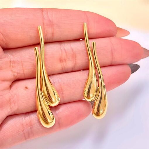 BR GOTAS LONGAS FOLHEADO A OURO 18K