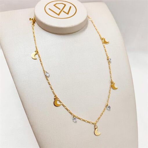 CHOKER ASTROS C/ PONTO DE LUZ  FOLHEADO A OURO 18K
