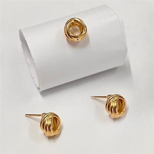 BR REDONDO ENTRELAÇADO FOLHEADO A OURO 18K