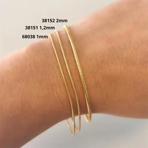 CORRENTE RABO DE RATO 1,2MM FOLHEADO A OURO 18K