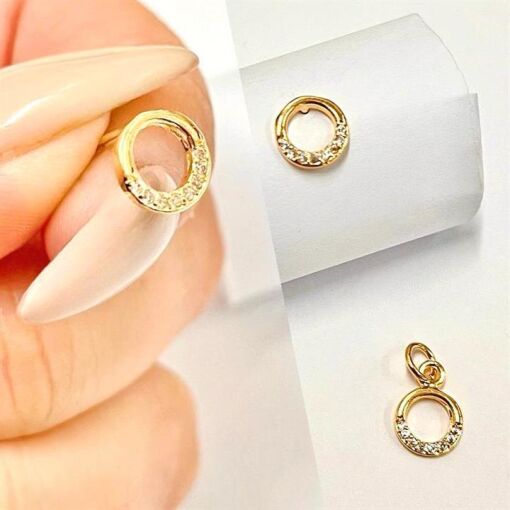 CONJ ELO MEIO CRAVEJADO FOLHEADO A OURO 18K
