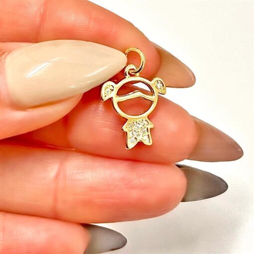 PING MENINA  FOLHEADO A OURO 18K