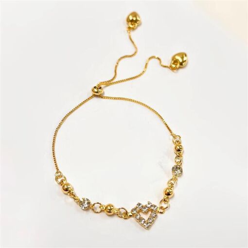 PUL REGULAR CORAÇÕES C/ PONTO DE LUZ FOLHEADO A OURO 18K