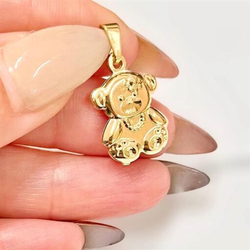 PING URSINHA  FOLHEADO A OURO 18K