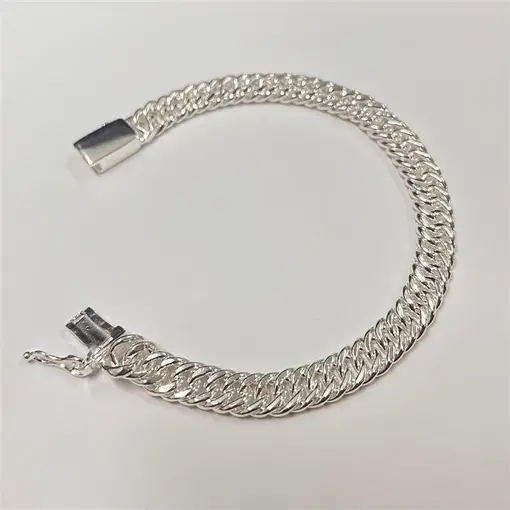 PUL COR GRUMET DUPLA 8,5MM FECHO GAVETA  FOLHEADO A PRATA