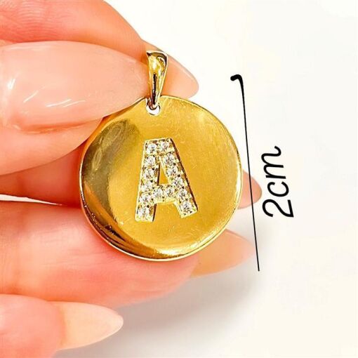PING 2CM LETRA A CRAV FOLHEADO A OURO 18K
