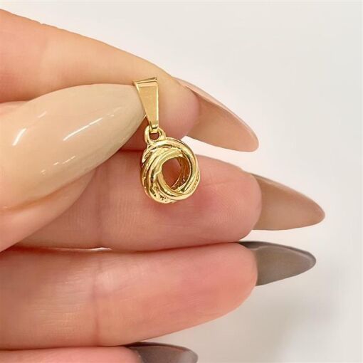 PING REDONDO ENTRELAÇADO FOLHEADO A OURO 18K