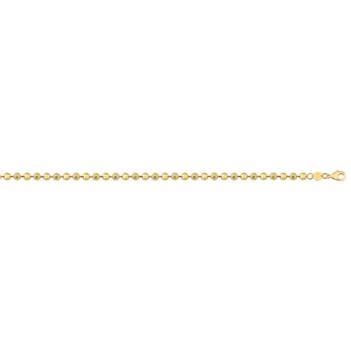 COR C/ BOLINHA 4MM TRAQ. E DIAMANTADAS FOLHEADO A OURO 18K