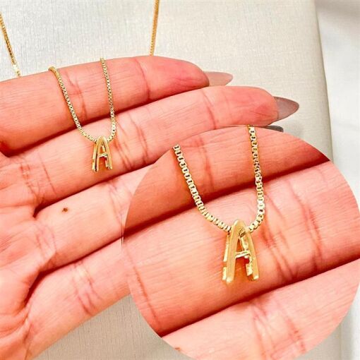 GARG LETRA A FOLHEADO A OURO 18K