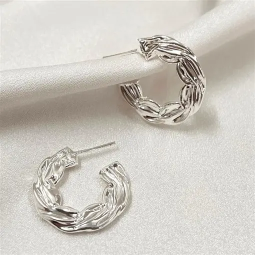 BR ARGOLA CHATA 2,5CM FOLHEADO A PRATA