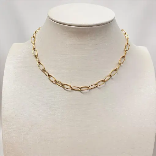 CORRENTE ELO UM POR UM 6MM FOLHEADO A OURO 18K