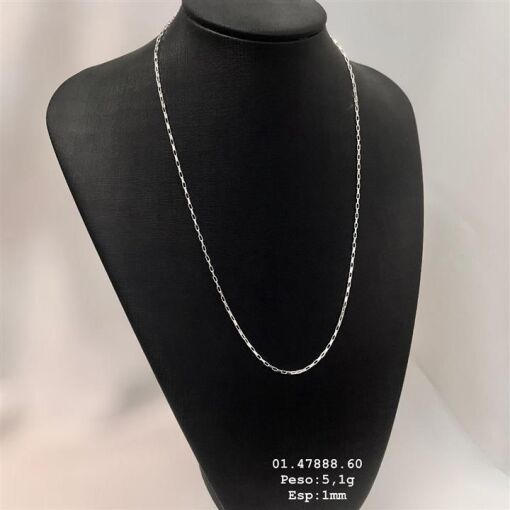 CORRENTE CARTIER C/ ELOS DE 1MM PRATA 925