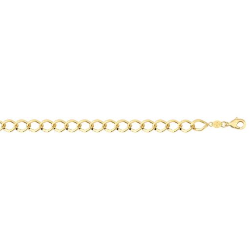 CORRENTE ELO UM POR 9,5MM  UM TORCIDO FOLHEADO A OURO 18K