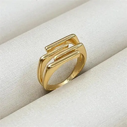 ANEL 3D  FOLHEADO A OURO 18K