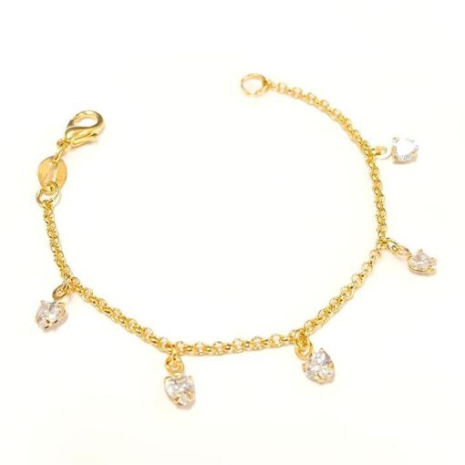 PUL INFANTIL MINI CORAÇÕES  FOLHEADO A OURO 18K