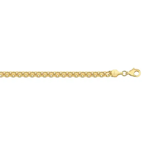 CORRENTE DUPLA 4MM FOLHEADO A OURO 18K
