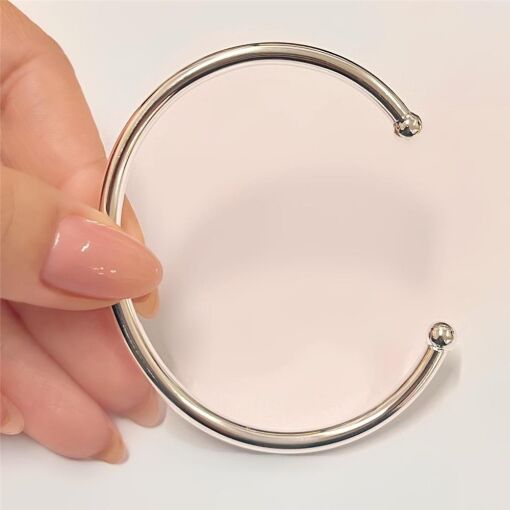 BRACELETE 4MM C/ BOLAS 5MM FOLHEADO A PRATA