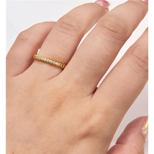 ANEL FINO CRAVEJADO  FOLHEADO A OURO 18K