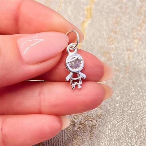 PINGENTE MENINO C/ ZIRCONIA PRATA 925