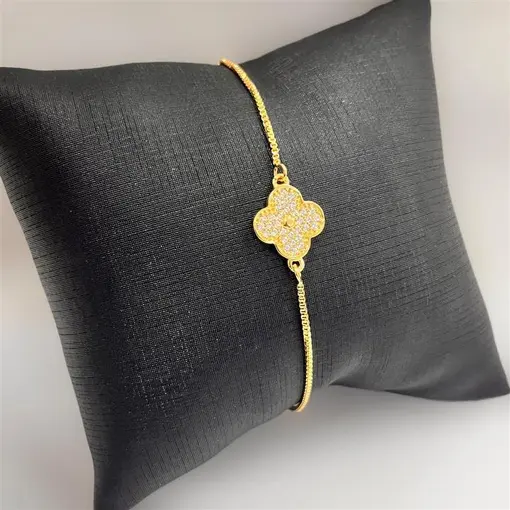 PUL FLOR REGULAVEL  FOLHEADO A OURO 18K