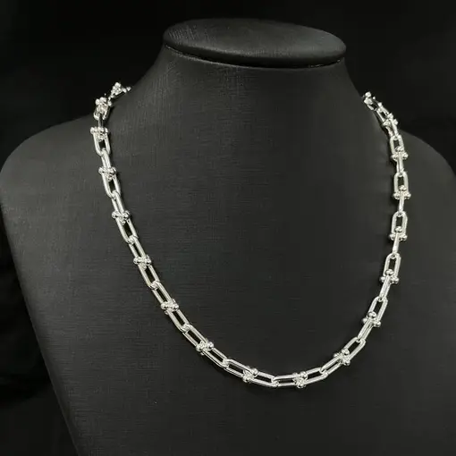 COLAR TIPO TIFFANY 6,4MM FOLHEADO A PRATA
