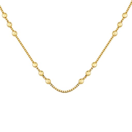 CORRENTE VENEZIANA C/ 3 BOLINHAS 3MM FOLHEADO A OURO 18K