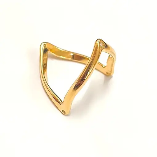 ANEL  C/ PONTO DE LUZ  FOLHEADO A OURO 18K