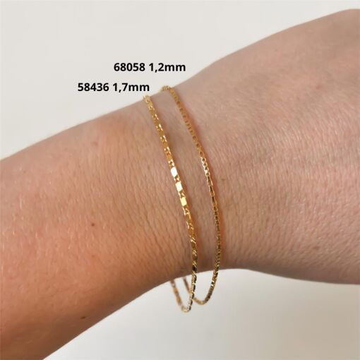 COR VENEZ 1,2MM C/ ELOS MAIOS COMPRIDOS FOLHEADO A OURO 18K