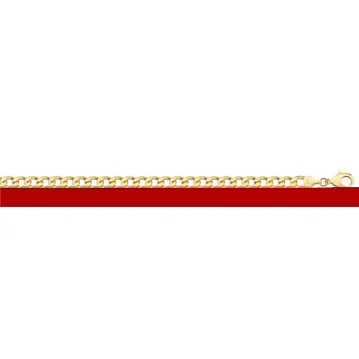 CORRENTE CUBANA DIAMANTA 1X1 7,2MM FOLHEADO A OURO 18K