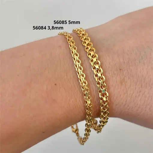 CORRENTE BISMARK 5MM FOLHEADO A OURO 18K