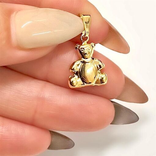 PING PAI URSO  FOLHEADO A OURO 18K