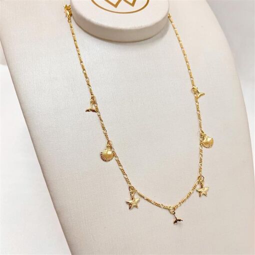 CHOKER MAR  FOLHEADO A OURO 18K