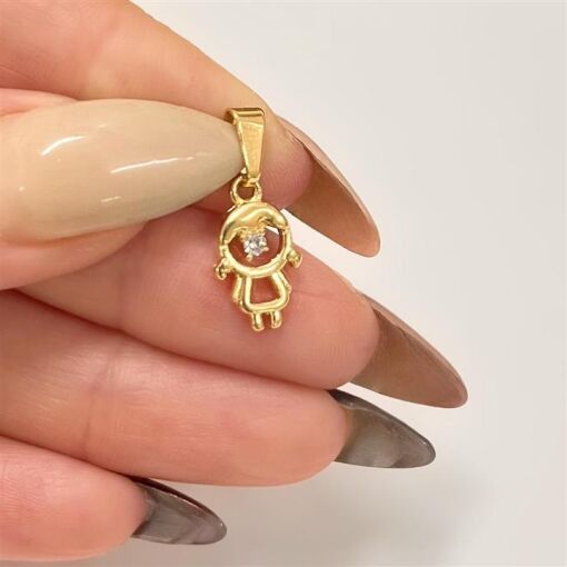 PING MENININHA  FOLHEADO A OURO 18K