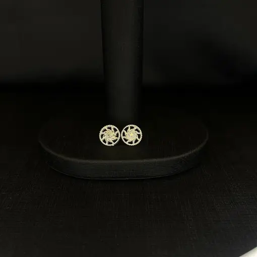 BRINCO REDONDO C/ SOL E ZIRCONIA NO MEIO PRATA 925