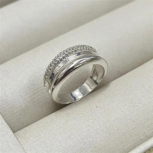 ANEL ARO DUPLO TIPO ALIANÇA  FOLHEADO A PRATA