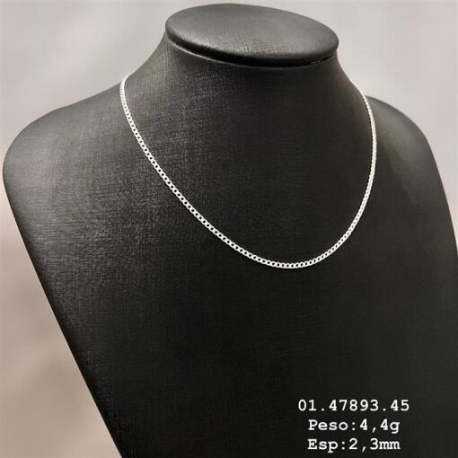 COR GRUMET 2,3MM  DIAMANTADA PRATA 925