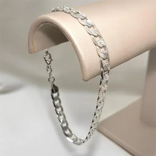 CORRENTE CUBANA RISCOS DIAM 6,6 MM FOLHEADO A PRATA