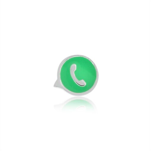 BERLOQUE MOMENTS SIMBOLO WHATSS APP RESINADO 2,2G PRATA 925
