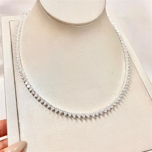 COLAR RIVIERA CORAÇÕES 3MM FOLHEADO A PRATA